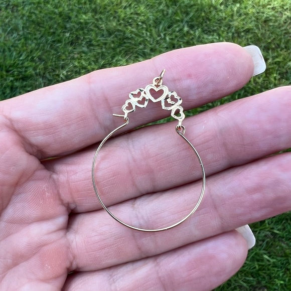 Vintage 14K Gold 1984 Hearts Charm Holder Pendant - Picture 4 of 16